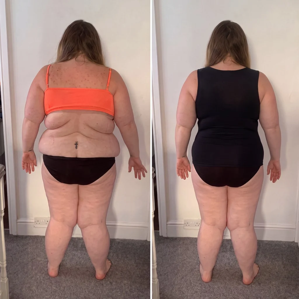 Before and after body shape comparison